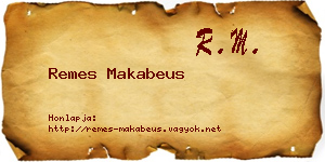 Remes Makabeus névjegykártya